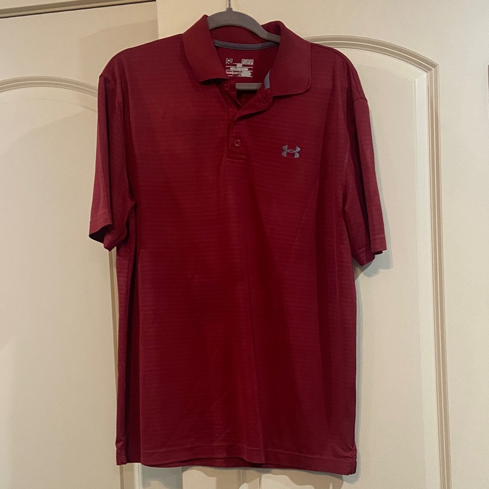 Under Armour Men's Deep Red Performance Golf Polo